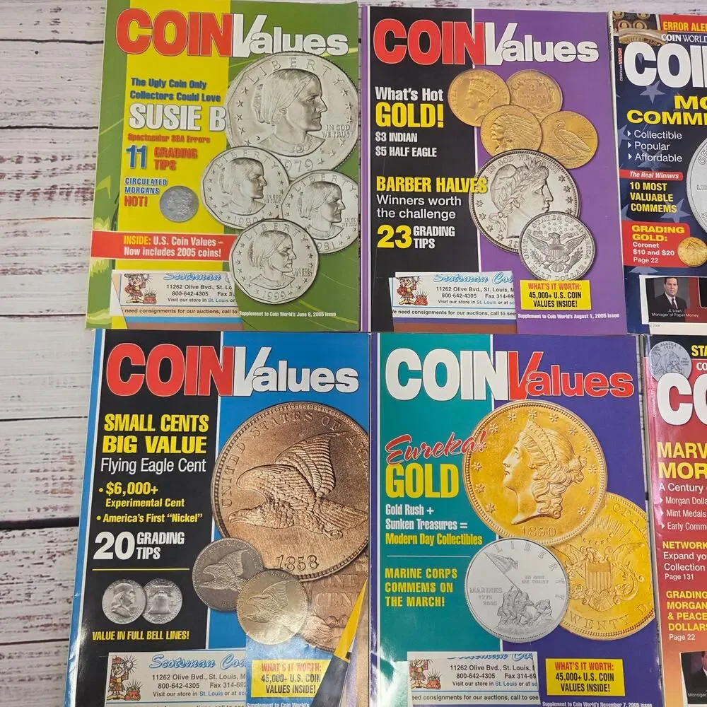 Lot of 7 Coin Values Magazines Coin Collection Price Guides